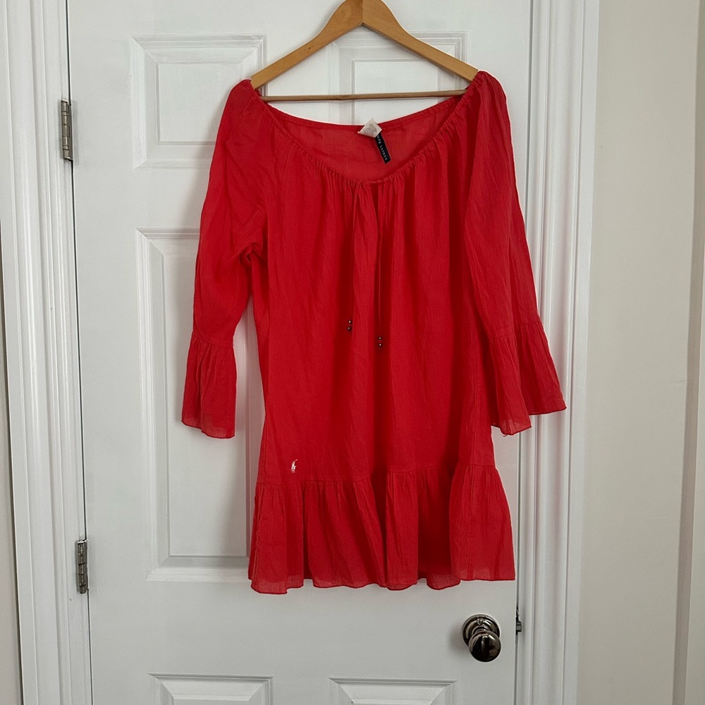 Ralph Lauren Vibrant Coral Cotton Cover up